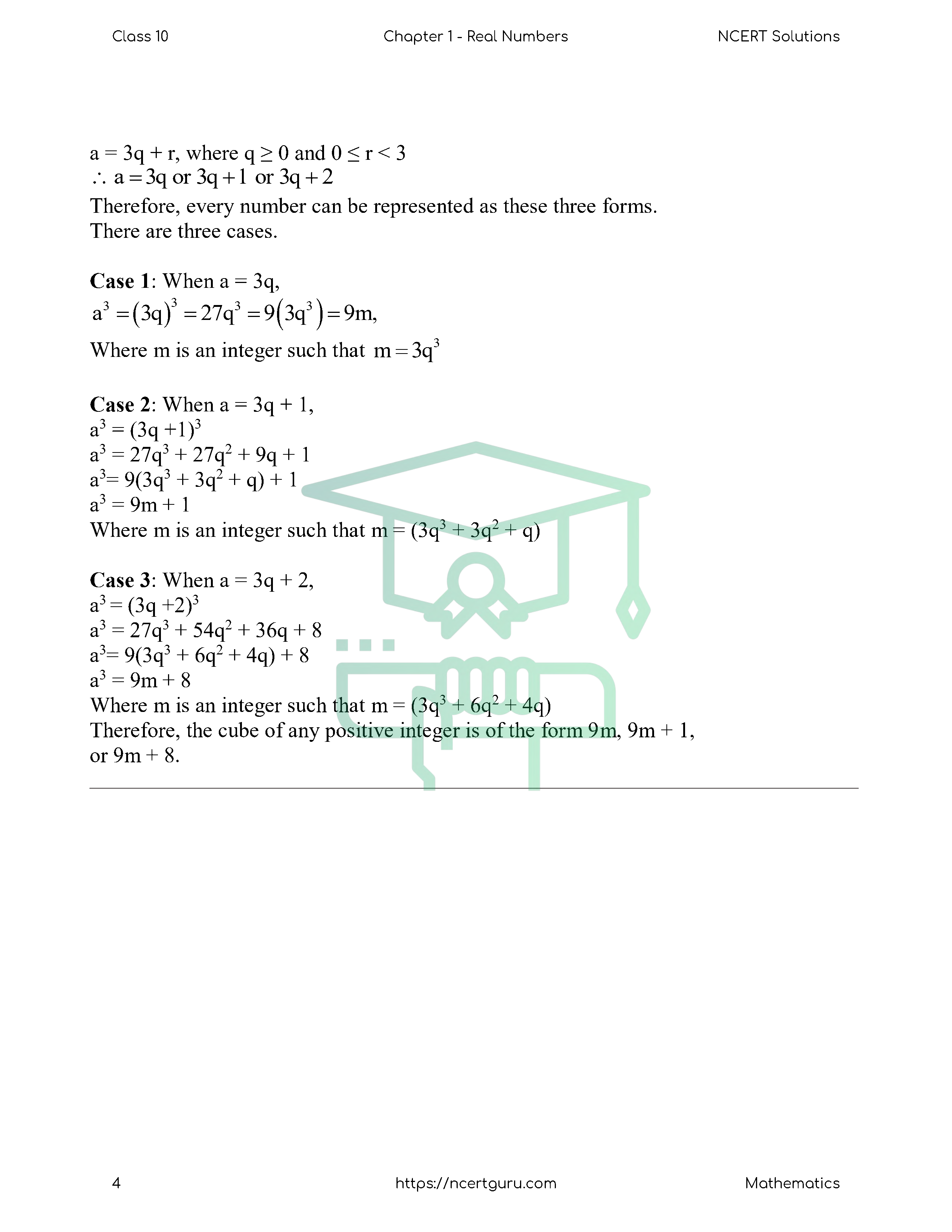NCERT Solutions for Class 10 Maths Chapter 1