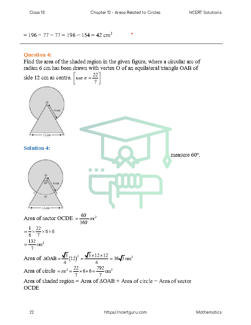NCERT Solutions for Class 10 Maths Chapter 12
