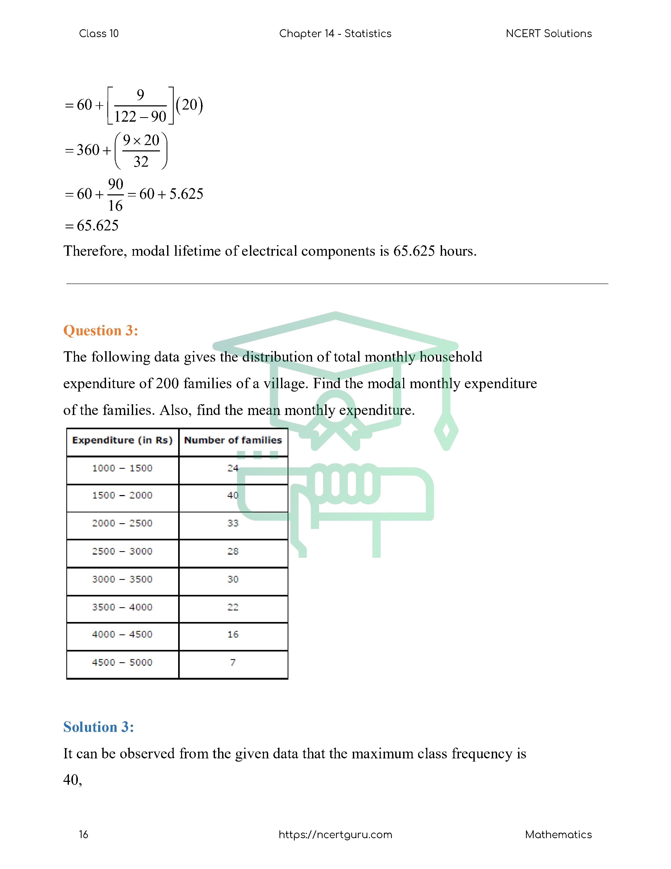 NCERT Solutions for Class 10 Maths Chapter 14