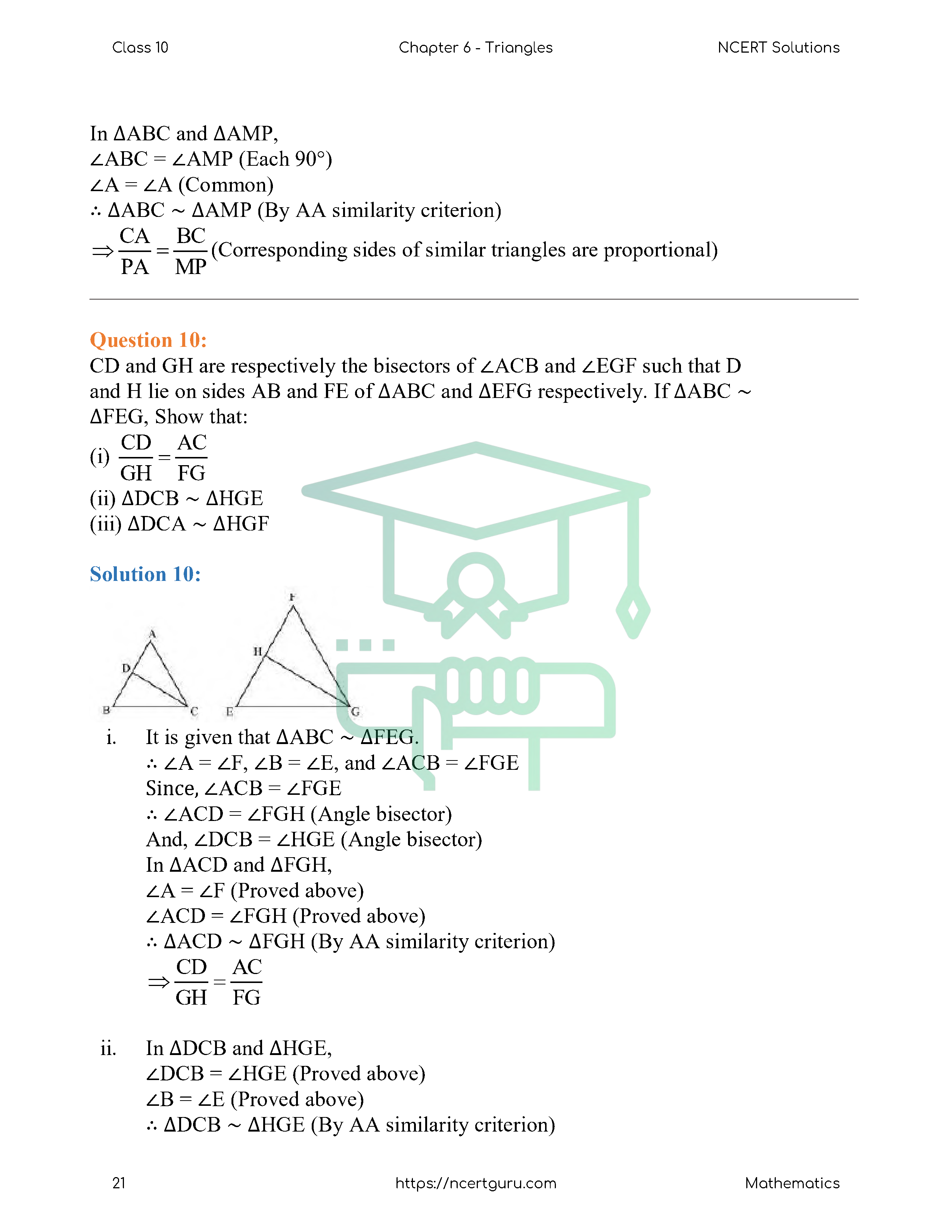 NCERT Solutions for Class 10 Maths Chapter 6