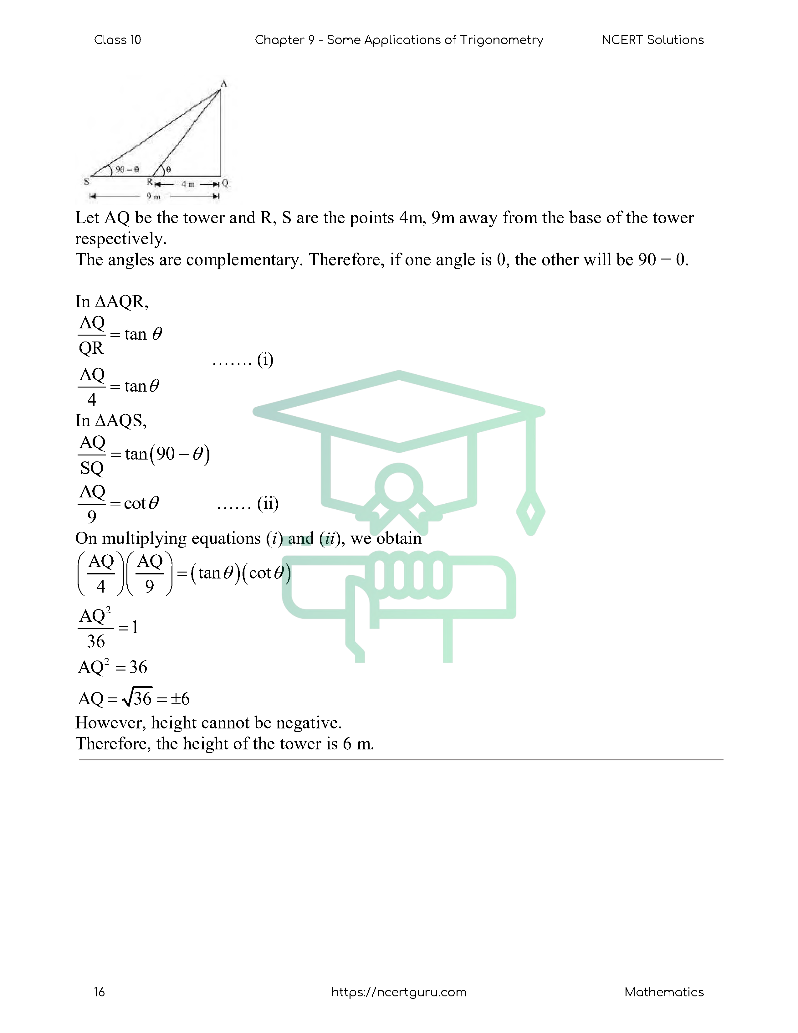 NCERT Solutions for Class 10 Maths Chapter 9