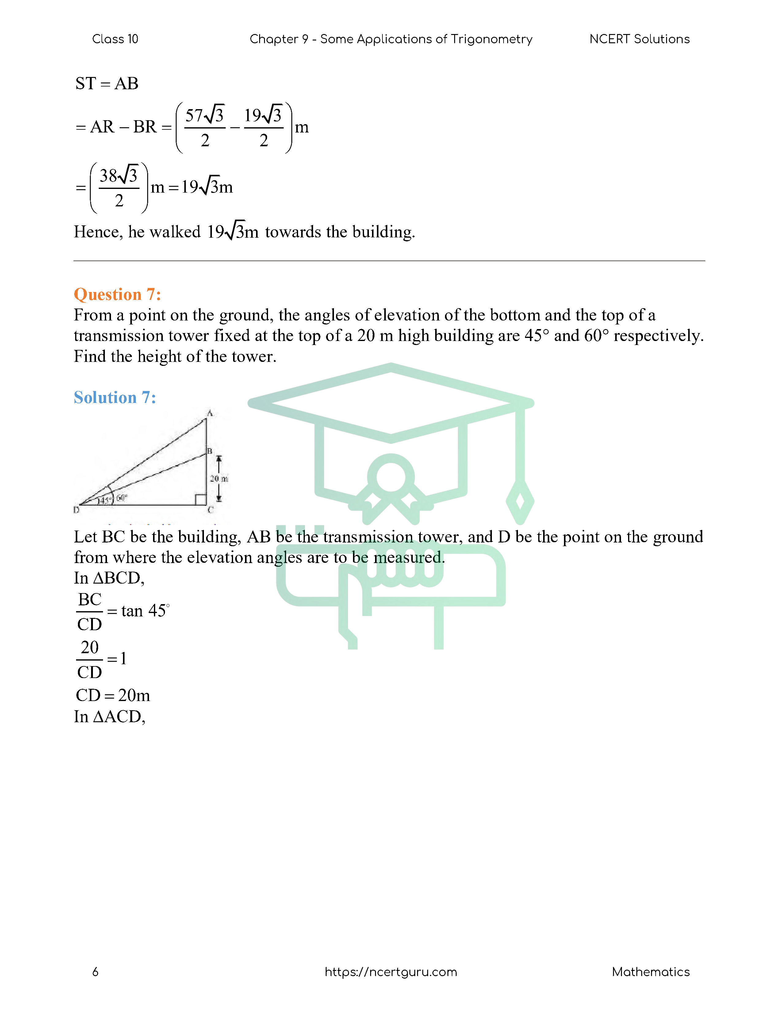 NCERT Solutions for Class 10 Maths Chapter 9