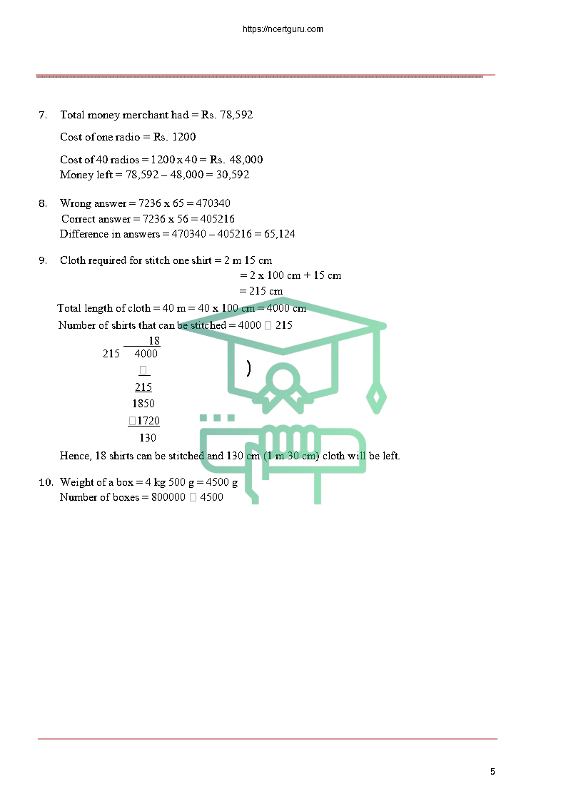 NCERT Solutions for Class 6 Maths Chapter 1