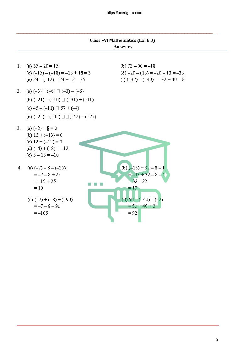 NCERT Solutions for Class 6 Maths Chapter 6