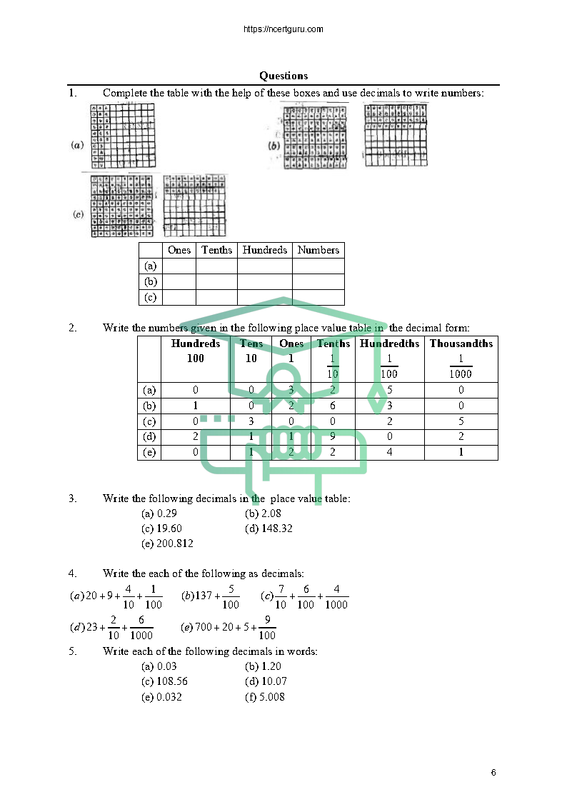 NCERT Solutions for Class 6 Maths Chapter 8