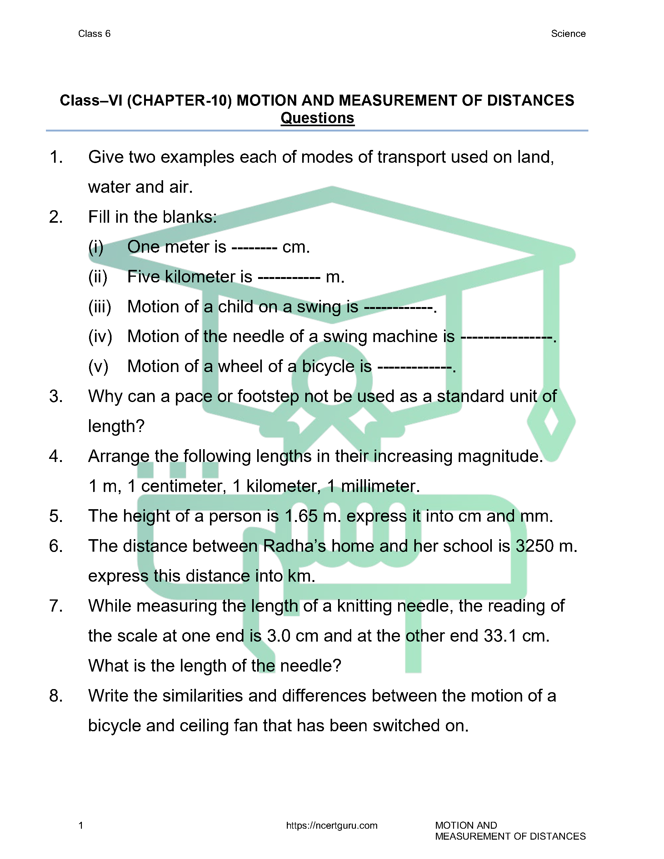 NCERT Solutions for Class 6 science Chapter 10
