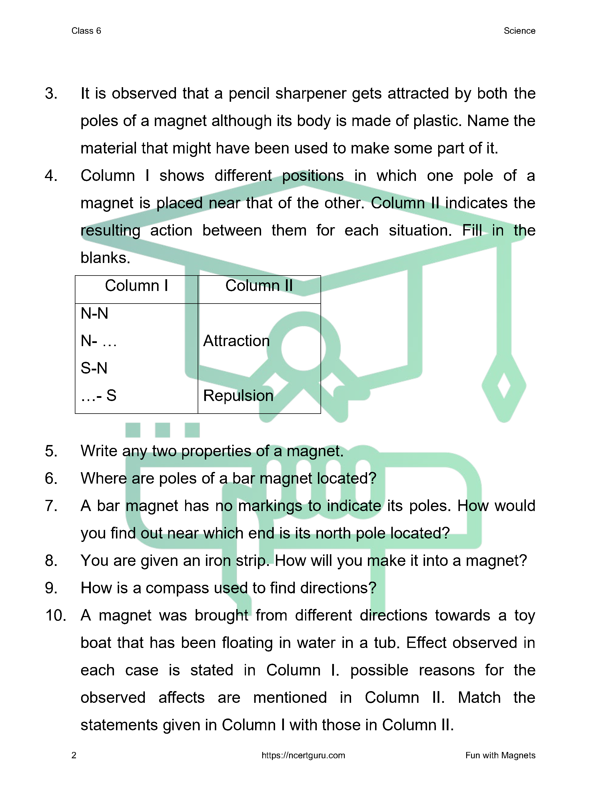 NCERT Solutions for Class 6 science Chapter 13