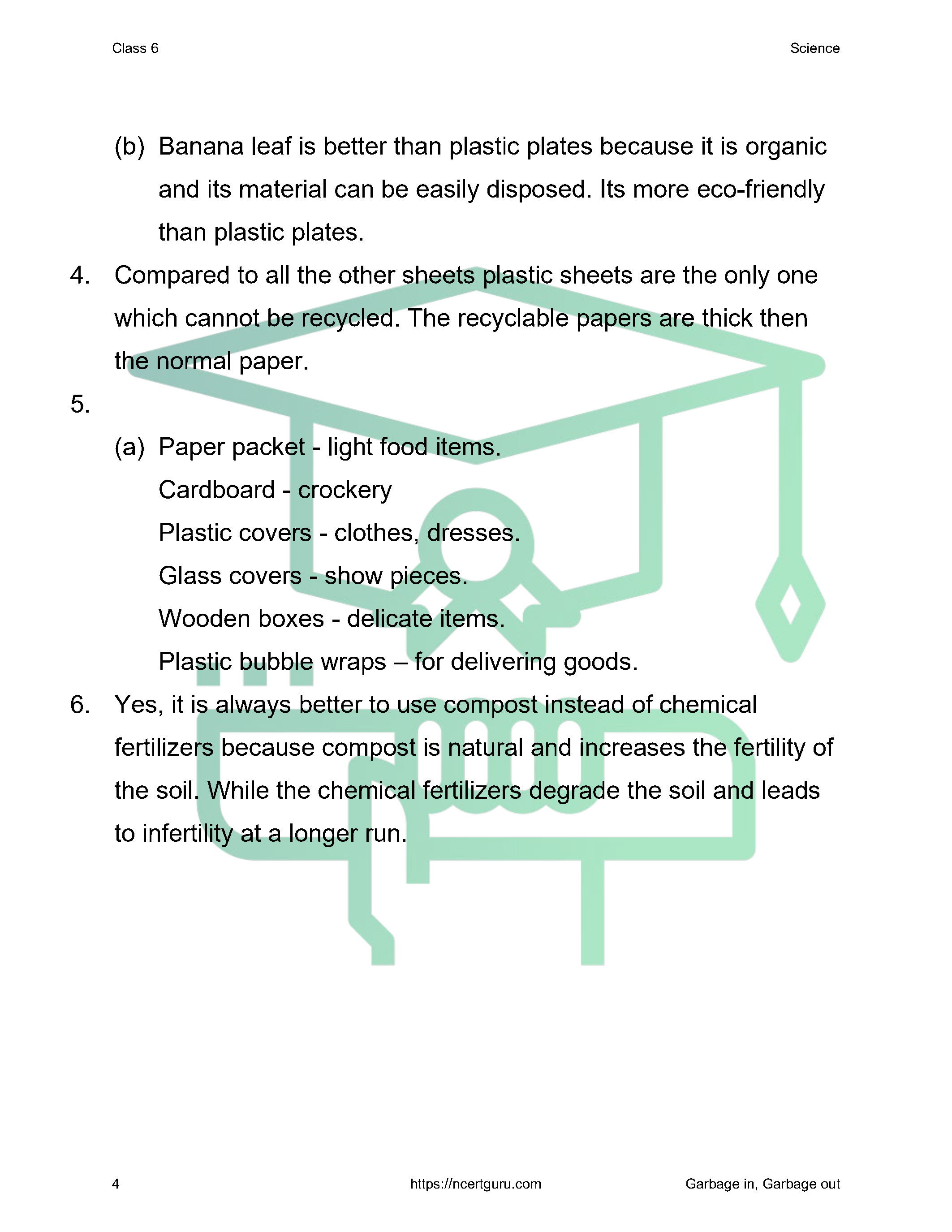 NCERT Solutions for Class 6 science Chapter 16